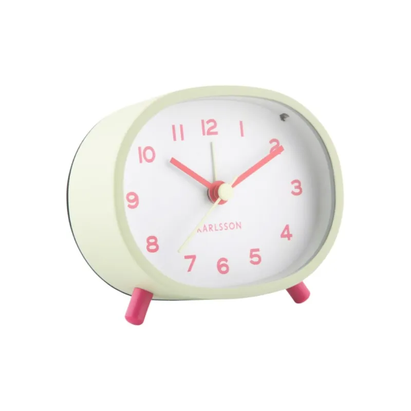 Karlsson Sweeping Seconds Movement Iron Alarm Clock Unisex White-1