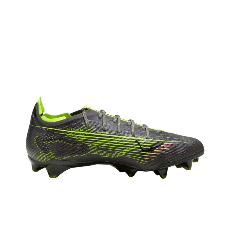 PUMA FG Rubber Long Studs Anti Slip Wear Resistant Soccer Shoes Women's Black Yellow-1