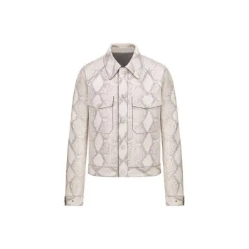 DIOR SS22 Leather Jacket Men's Ecru