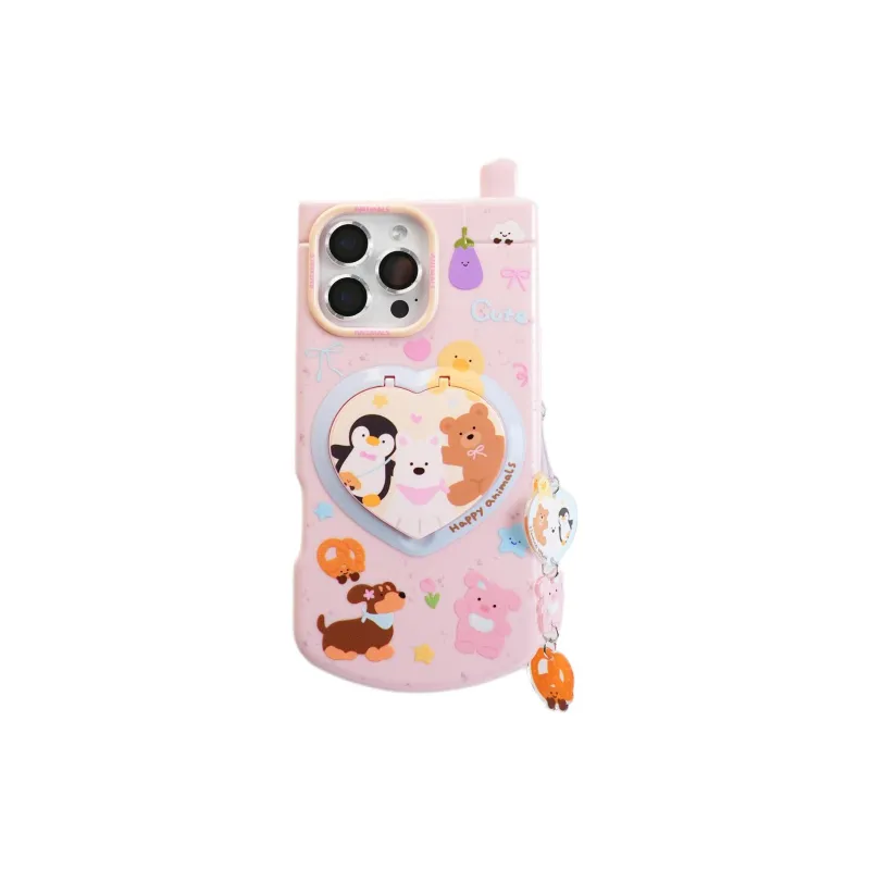 Sopi TPU Material Flap Big Brother Pink Rose Red Phone Cases Compatible With IPhone 16/15 Pro Max/Apple 13/14 Pro/Max-1