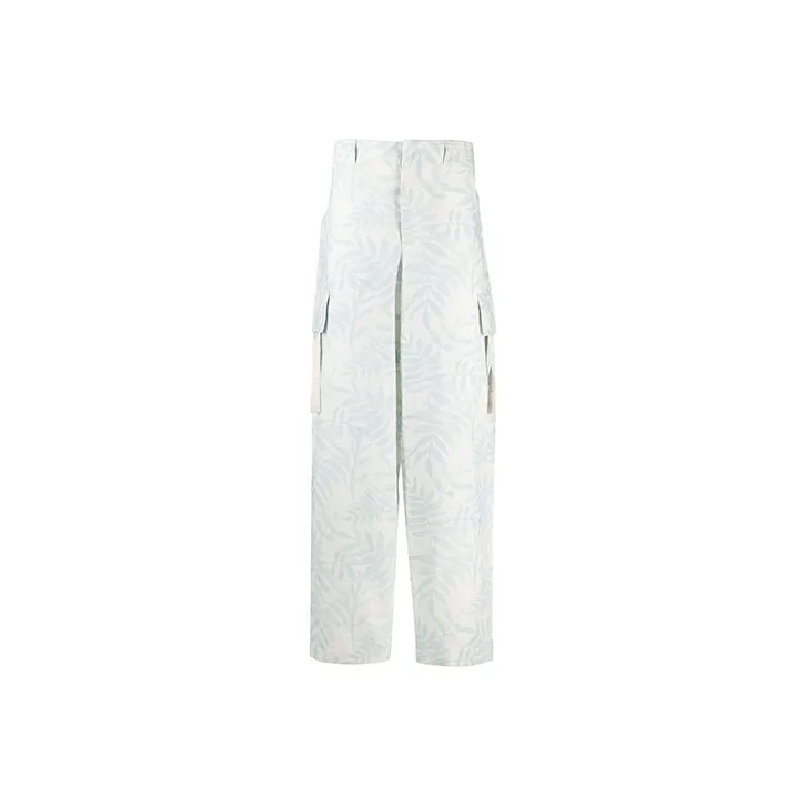 Jacquemus Cargo Pants Men Blue With White Lettering-0