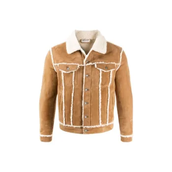 SAINT LAURENT FW21 Leather Jacket Men's Brown