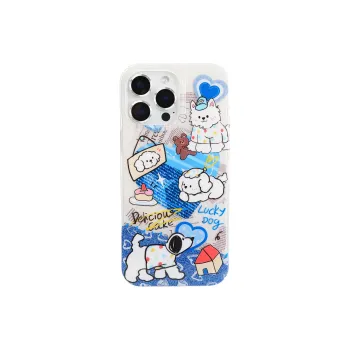 Wei Xin Acrylic Material Denim Heart Puppy Phone Cases Compatible With IPhone 16/15 Pro Max/Apple 13/14 Pro/Max