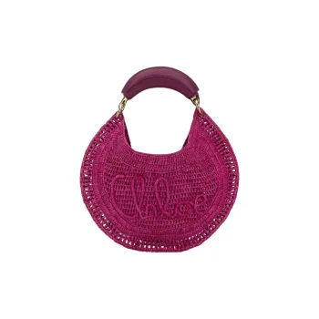 Chloe Raffia Handbag Women's Fuchsia