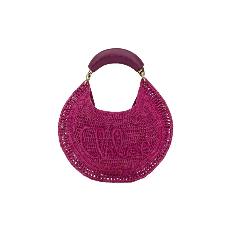 Chloe Raffia Handbag Women's Fuchsia-0