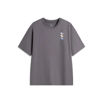 LiNing Basketball Collection T Shirt Men's Carbon Gray Purple