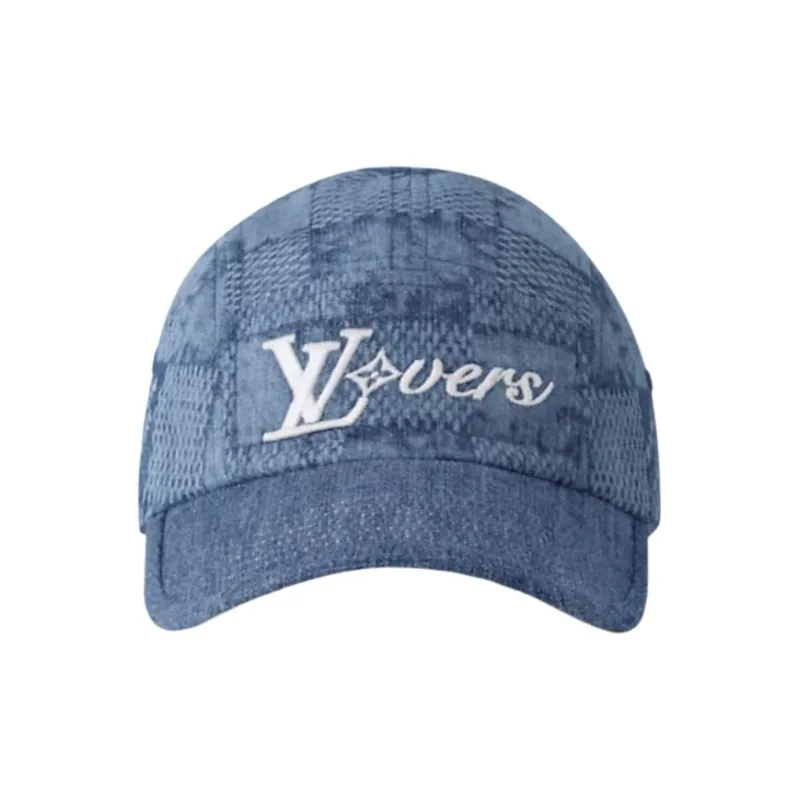 LOUIS VUITTON Cotton, Cotton Fabric Baseball Caps Men's Blue-1