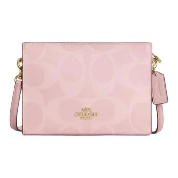 COACH Coated Canvas Shoulder Bag Trumpets Women's Pink