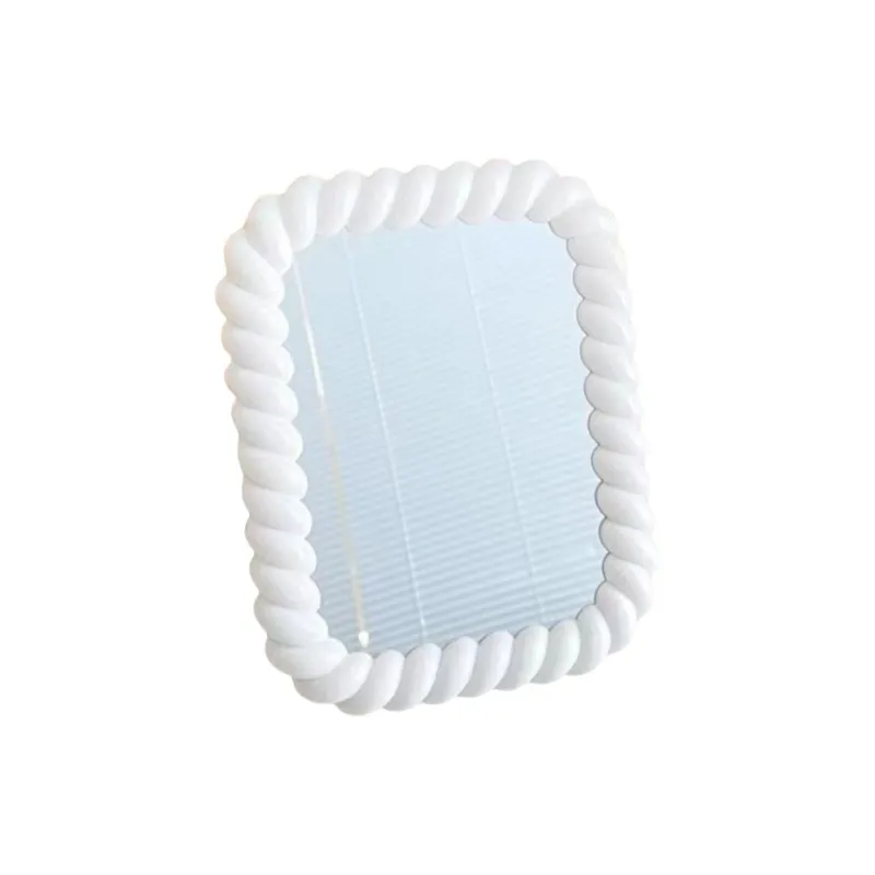 Gentle Welcome Cute Cream Style Dormitory Portable Wall Mounted Stand Desk Bathroom Wall Mounted Make Up Mirrors-2