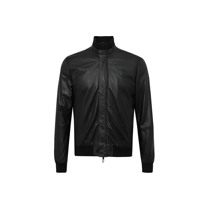 EMPORIO ARMANI FW21 Leather Jacket Men's Black-0