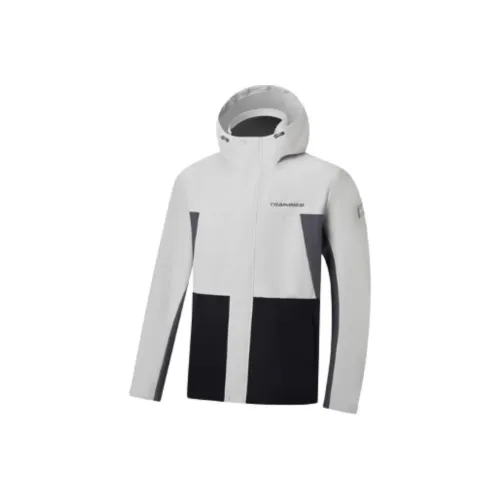 XTEP Windproof Windbreaker Jacket Men's Cream Gray/Squirrel Gray/Jet Black