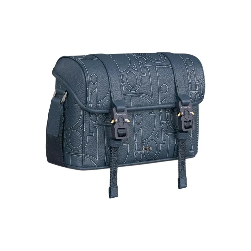 DIOR Hit The Road Grained Calfskin Shoulder Bag, Crossbody Bag Men's Marine Blue-1