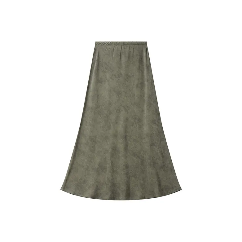 ATUXIU 2025 Spring Summer High Rise Slimming Mid Length Casual Long Skirt Women's-1