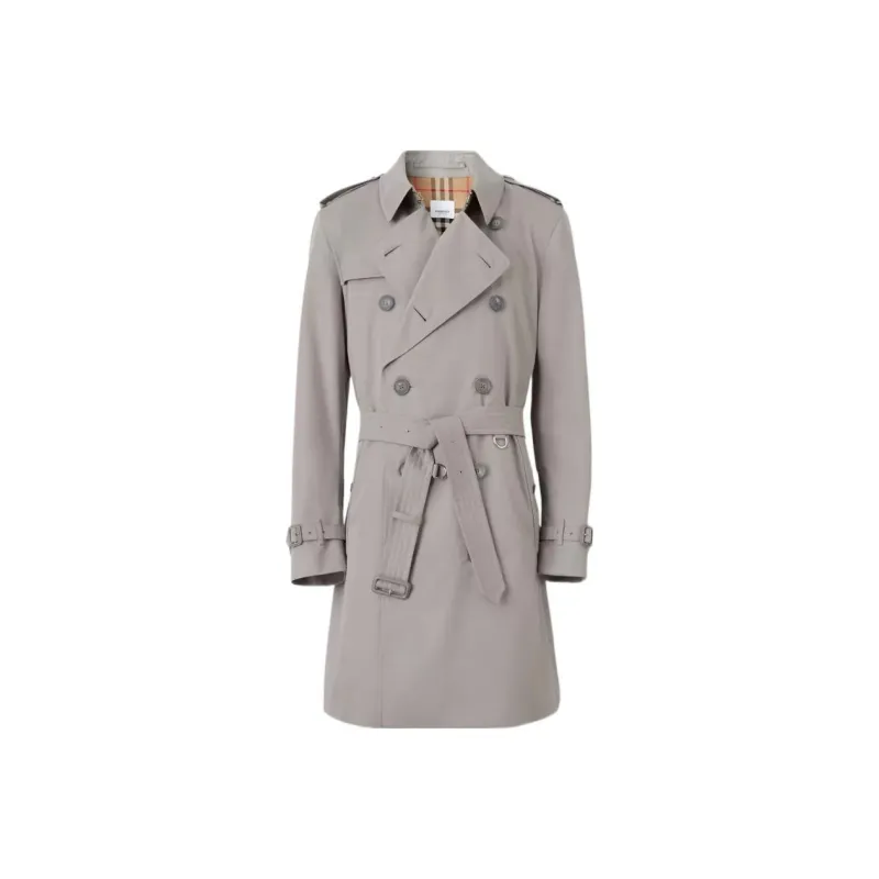 Burberry Trench Coats Men Gray-0
