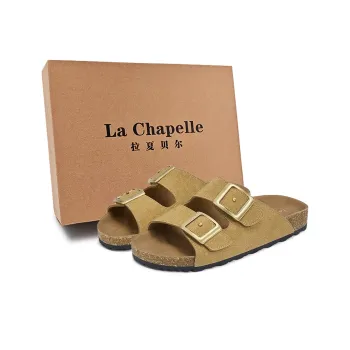 La Chapelle Slip Resistant Abrasion Resistant Slide Slippers Women's Brown