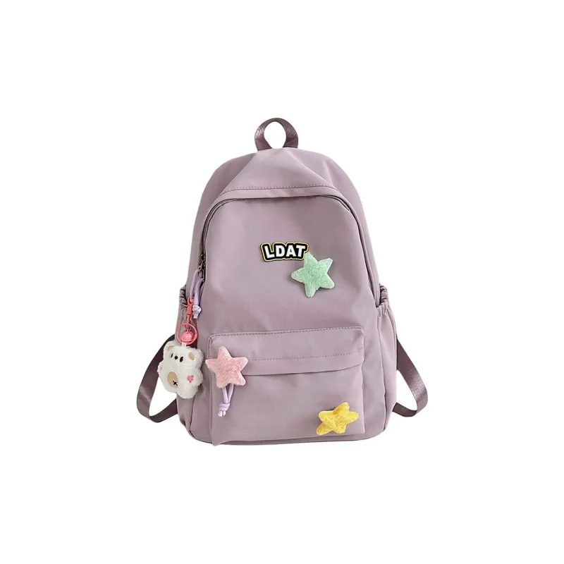 URBAN FOREST Nylon Backpack Unisex Purple/Yellow/Green/Blue/Pink/Black-0