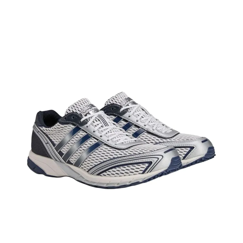 SPORTY & RICH x Adidas Originals Adizero Adios 1 Anti Slip Wear Resistant Low Top Casual Shoes Unisex White Blue-2