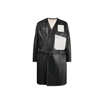 RAF SIMONS Leather Jackets Men Black