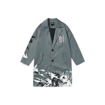GENANX Trench Coats Unisex Gray