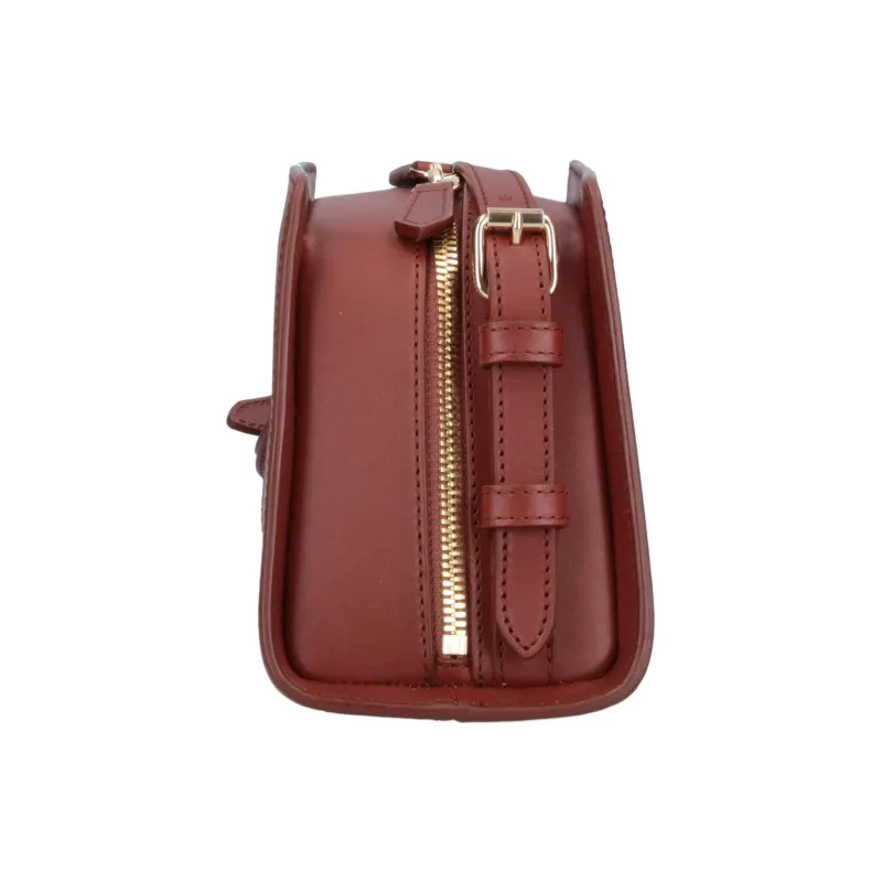 A.P.C Leather Trapezoid Bag, Crossbody Bag, Shoulder Bag Women's Burgundy-4