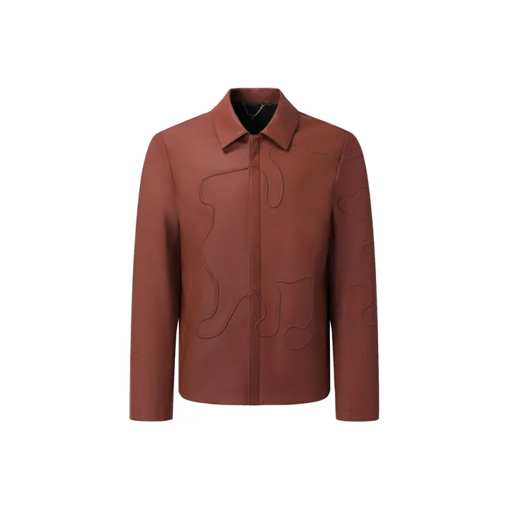 RARE Leather Jackets Men Red-0