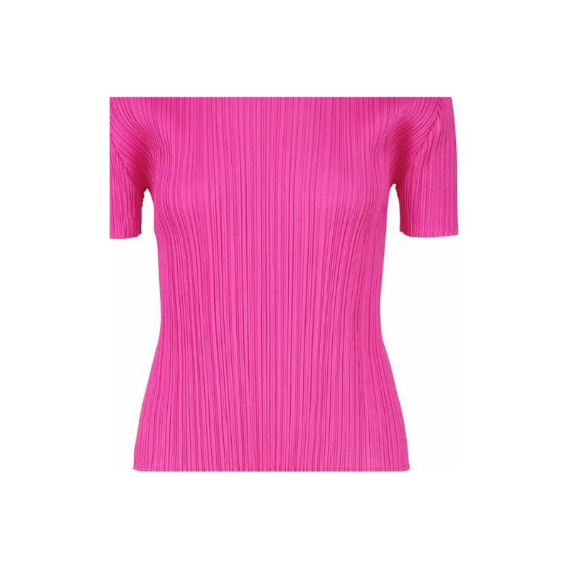 PLEATS PLEASE ISSEY MIYAKE SS22 T Shirt Women's Rose Red-3