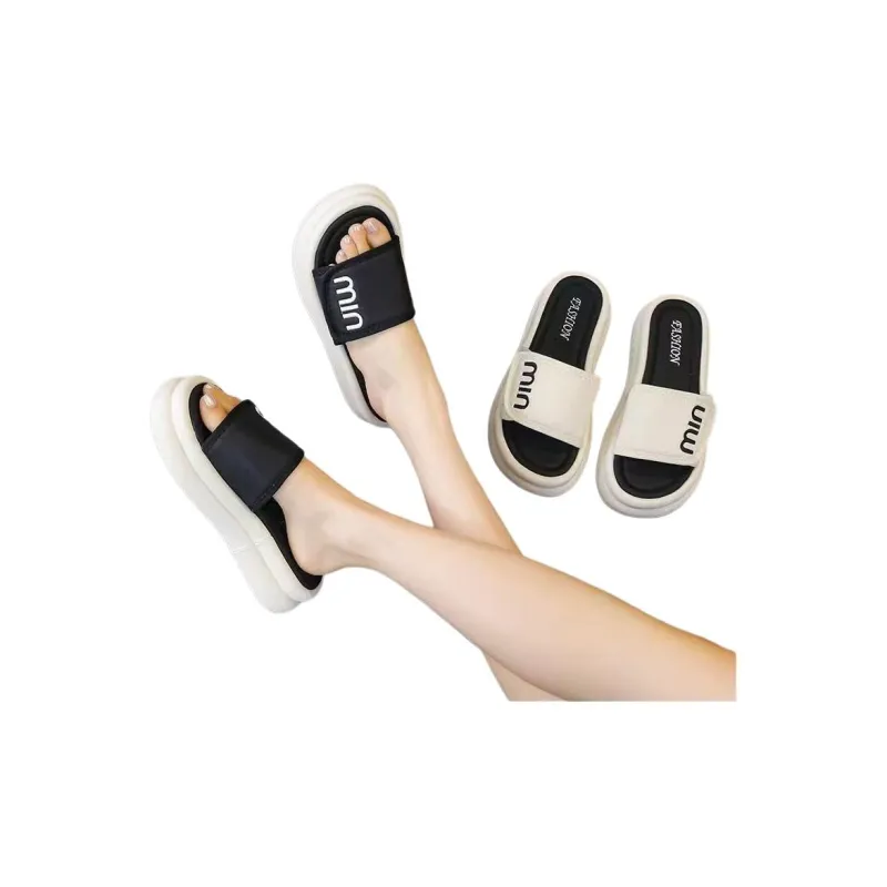 Yamada Hyakuju Slippers Ecru, Black-9