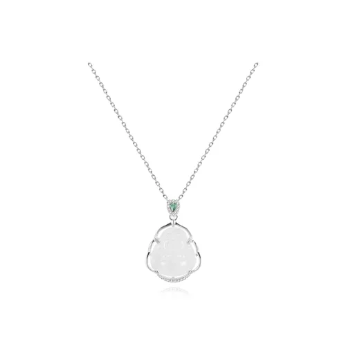 Tkb Colored Glaze Jade Necklace With Jade Pendant Women's