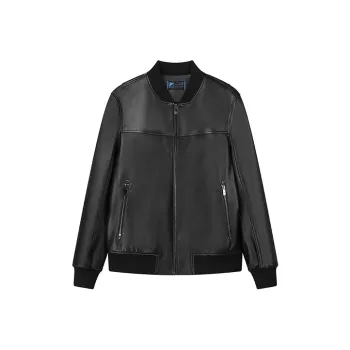 FILA Leather Jackets Men Jet Black