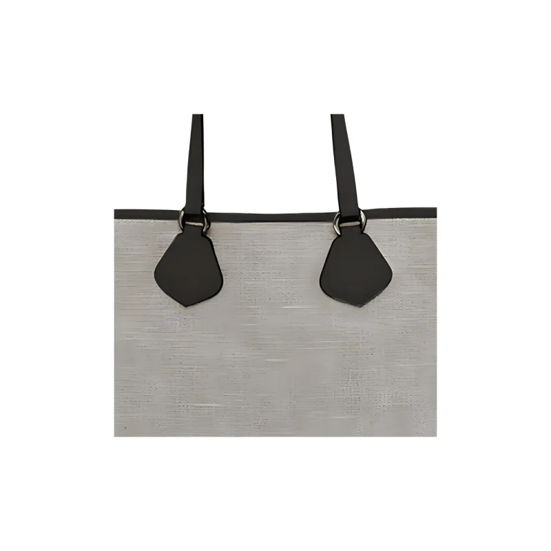 LANCEL Canvas Canvas Bag Tote Bag Shopping Bag Shoulder Bag Handbag Large Size Women's Gray-4