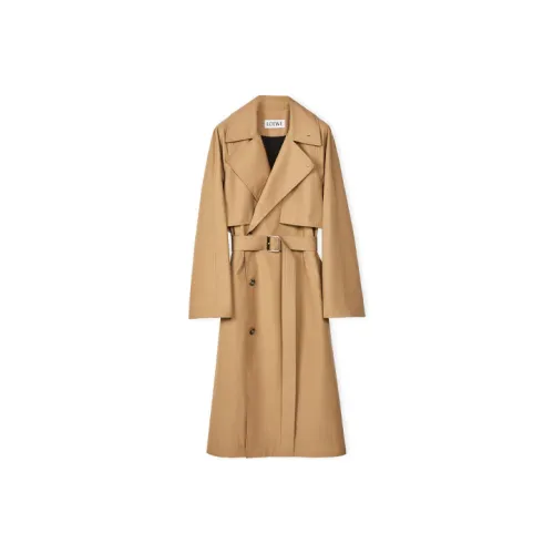 LOEWE Trench Coats Men Caramel