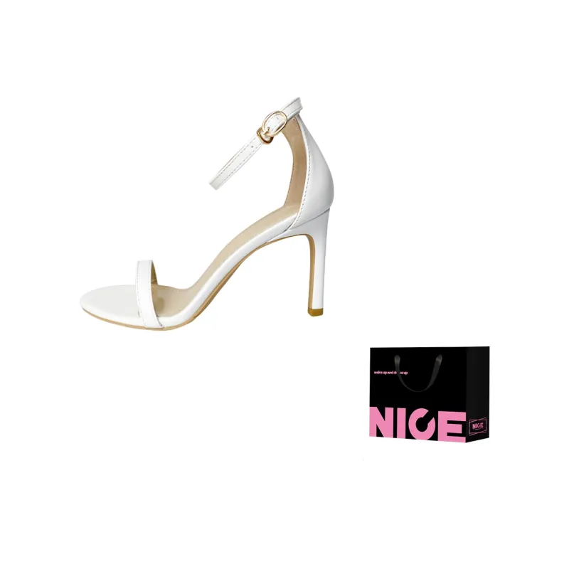 Luji One Strap Sandals 6cm/8cm/10cm Women's Black/Apricot/Black Flash/Silver/Champagne Gold-37