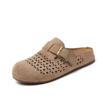 AMICNIEGD Cut Out Abrasion Resistant Slip Resistant Closed Toe Slippers Women's