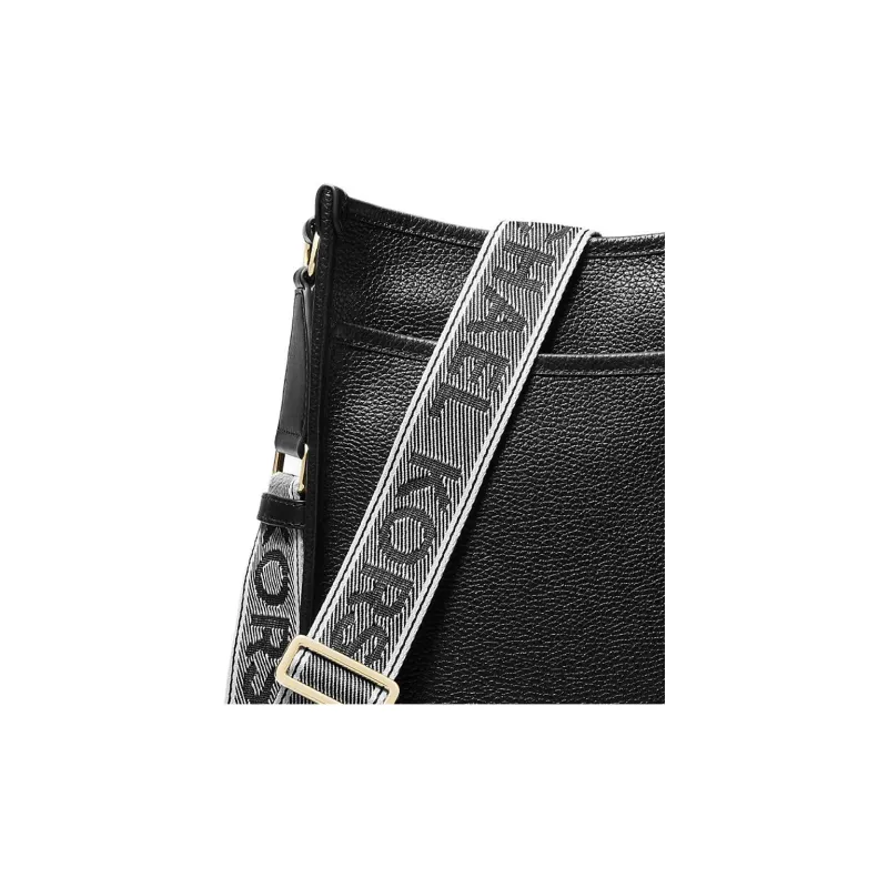 MICHAEL KORS Pebbled Leather Messenger Bag Handbag Shoulder Bag Crossbody Bag Large Size Women's Black-3