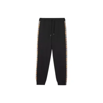 Burberry Vintage Check Panel Cotton Sweatpants