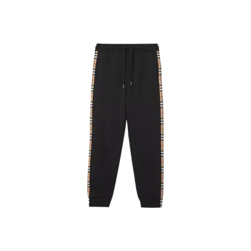 Burberry Vintage Check Panel Cotton Sweatpants
