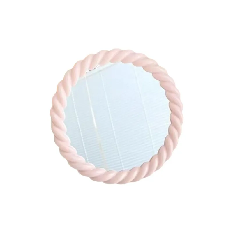 Gentle Welcome Cute Cream Style Dormitory Portable Wall Mounted Stand Desk Bathroom Wall Mounted Make Up Mirrors-4