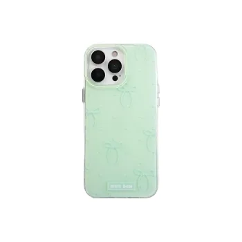 Sopi Acrylic Material Green Base Polka Dot Bowknot Phone Cases Compatible With IPhone 16/15 Pro Max/Apple 13/14 Pro/Max