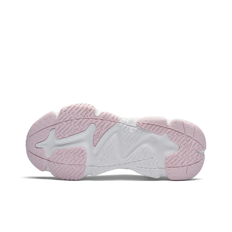 Kappa Anti Slip Wear Resistant Low Top Running Shoes Women's Beach White Pearl Pink-5