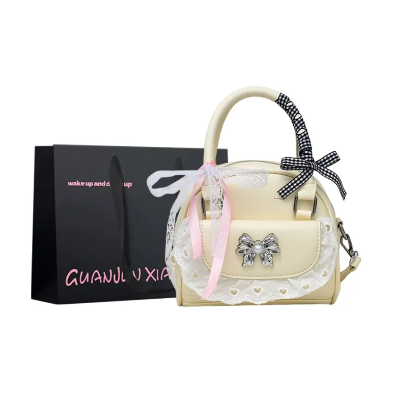 Champion Cub PU Handbag Women's Ecru/Silver/Pink/Black-0