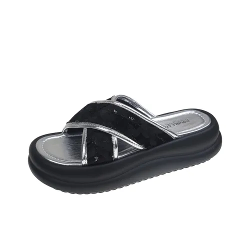 AJPAP Woven Quiet Slip Resistant Odor Resistant Abrasion Resistant Slide Slippers Women's