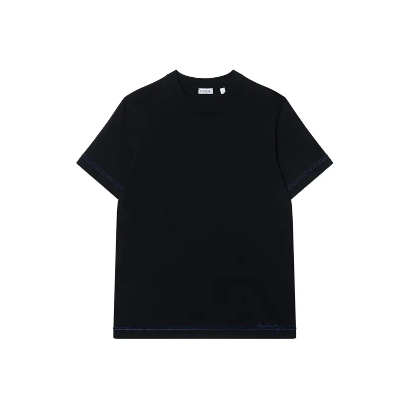Burberry Logo Embroidered Crewneck T Shirt-0