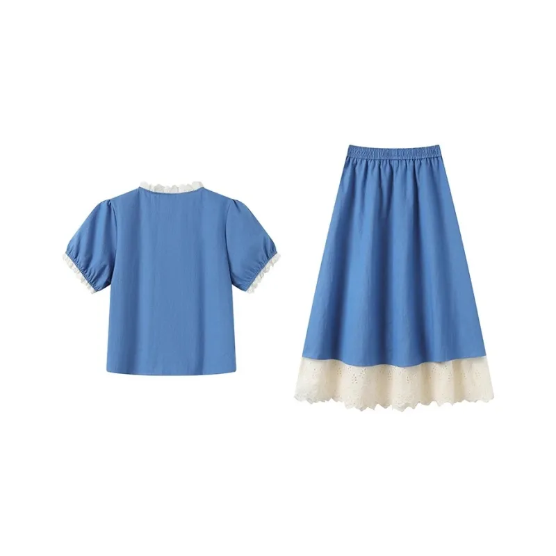 GULIANFEI Skirt Set Women's Dark Blue-1