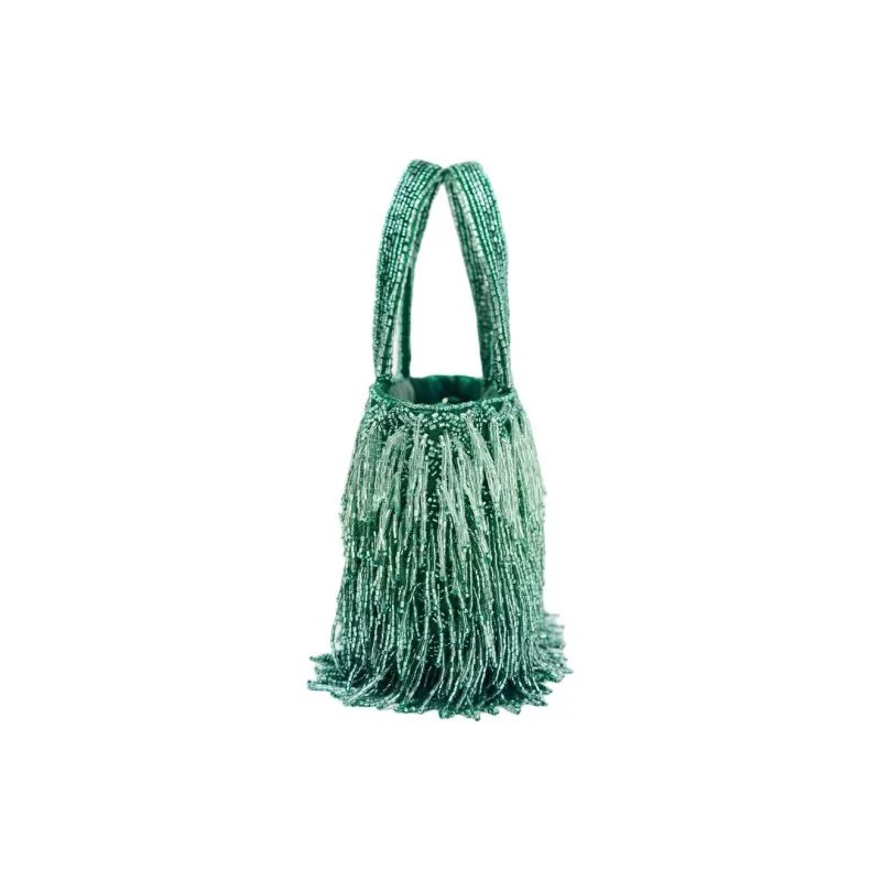 ZARA Polyester One Shoulder Handbag Medium Size Women's Green-1