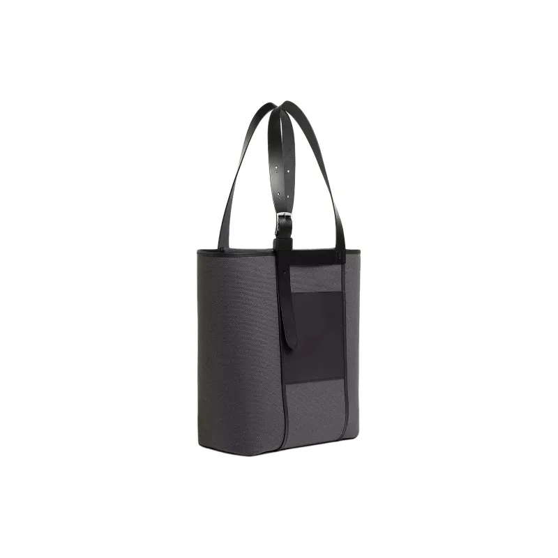 HERMES Etriviere Pocket Goeland Canvas With Hunter Leather And Swift Calfskin One Shoulder Handbag Men's Gray & Black-2