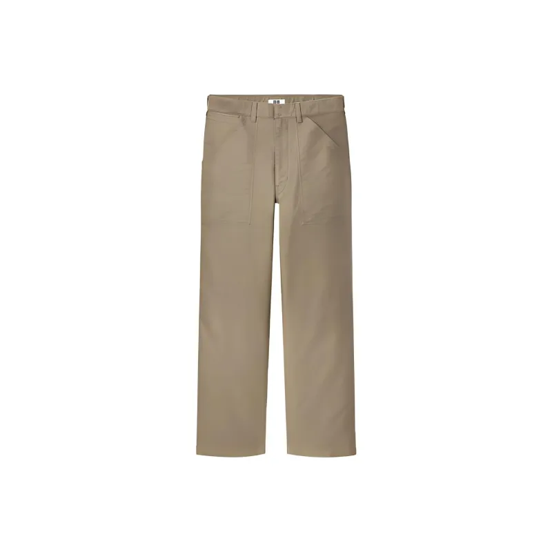 UNIQLO Straight Casual Pants Men's Khaki-0