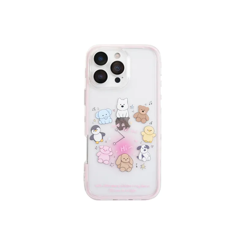 Wei Xin Acrylic Material Jellycat Animal Clock Stand Phone Cases Compatibility With IPhone 16/15/4/13/Pro/Max-4