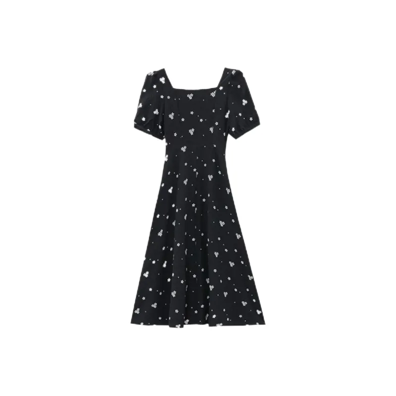 ABBY GODDESS Short Sleeved Dress Women's Black-1