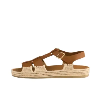 PRADA Leather One Strap Sandals Women's Brown