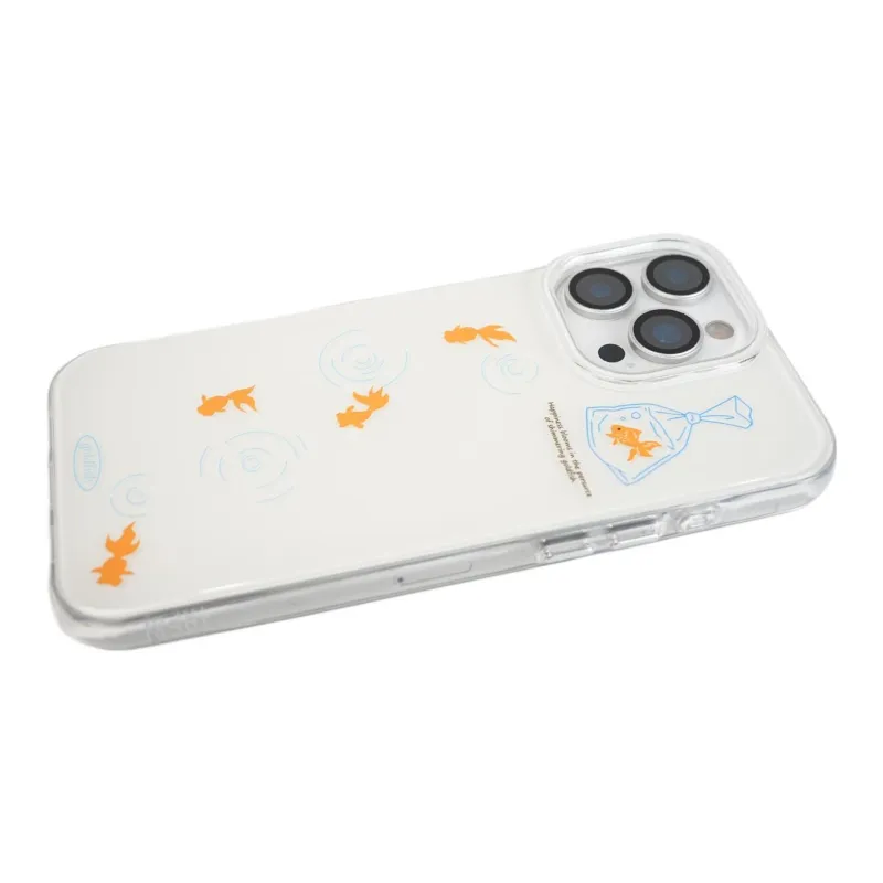 Sopi Acrylic Material Line Water Ripple Goldfish Phone Cases Compatible With IPhone 16/15 Pro Max/Apple 13/14 Pro/Max-3